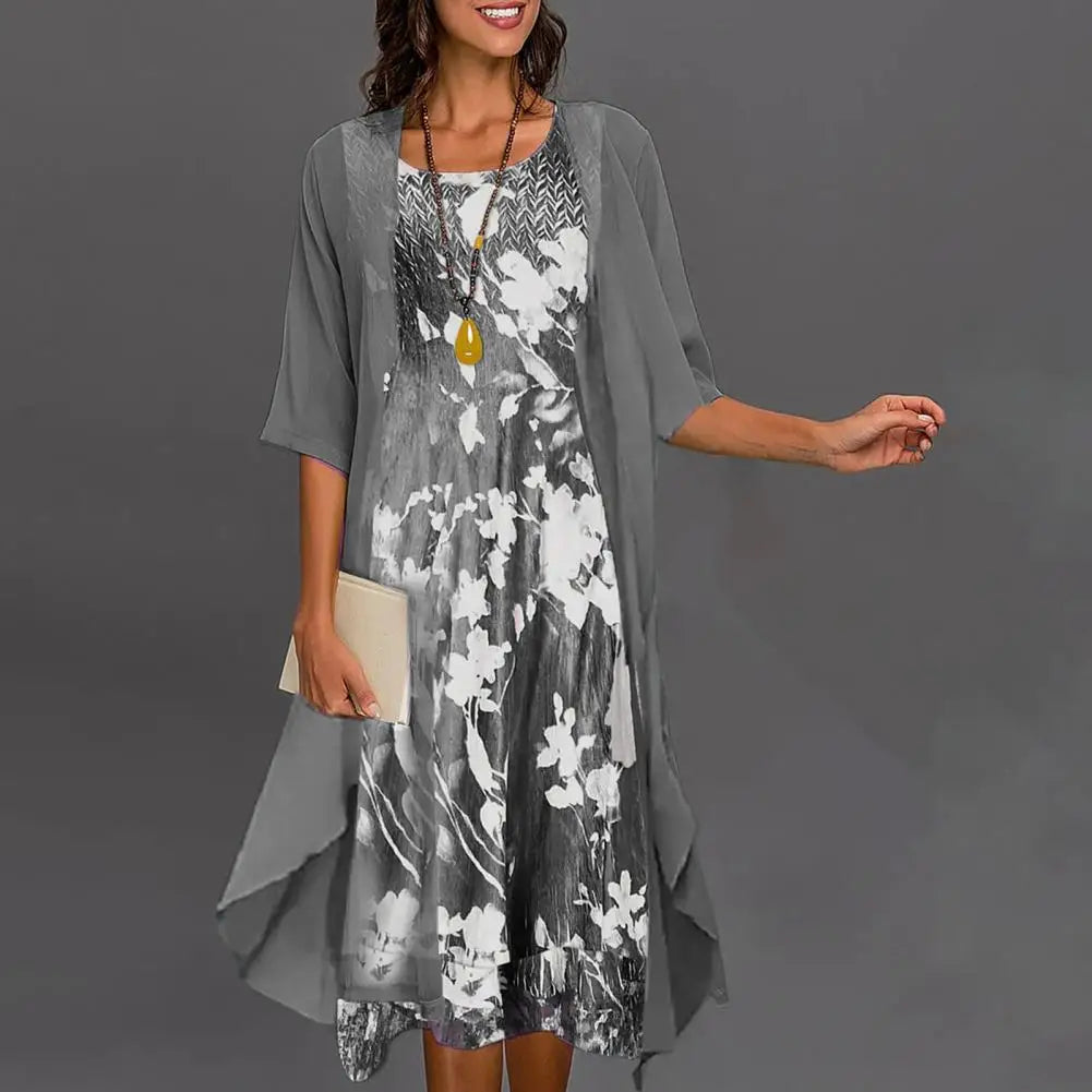 Damen Sommerkleid Blazer-Set