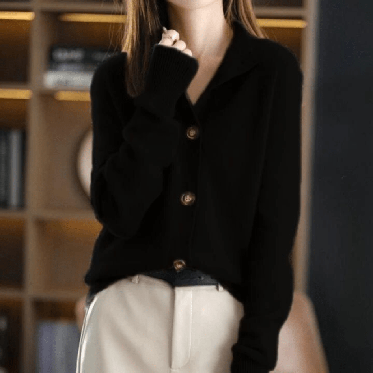 Damen Lässige Strickjacke Langärmlig