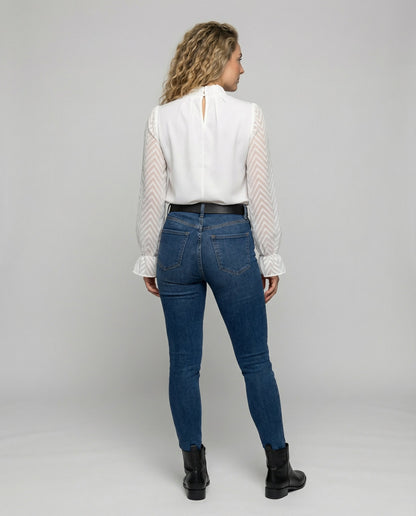 Damen Langarm Oberteil Elegantes Design
