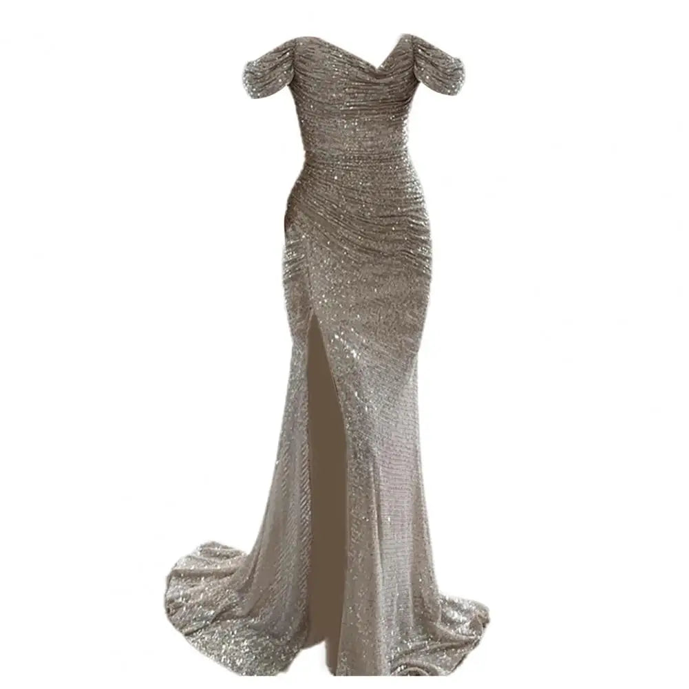 Norvielle Damen Abendkleid Off-Shoulder Elegant