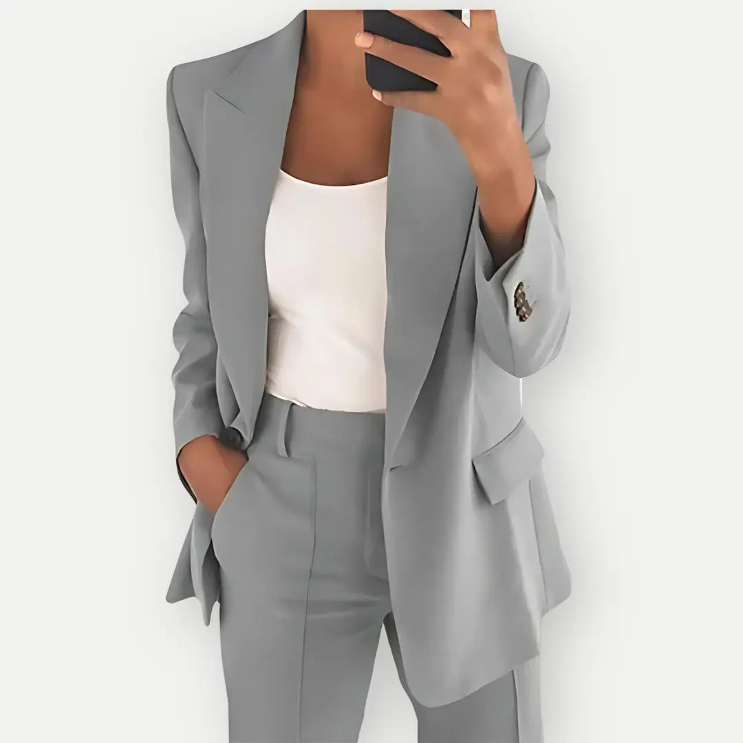 Damen Blazer Hosen Set Business Anzug