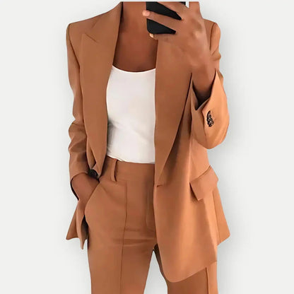 Damen Blazer Hosen Set Business Anzug