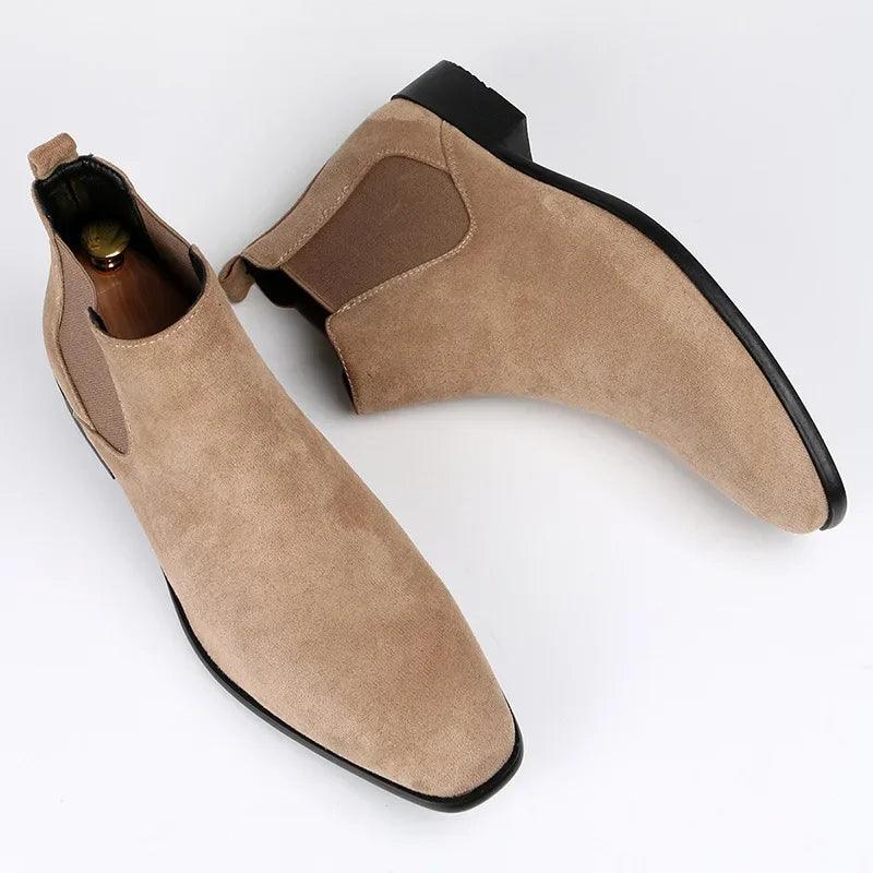 Damen Chelsea Boots Beige Leder - Norvielle