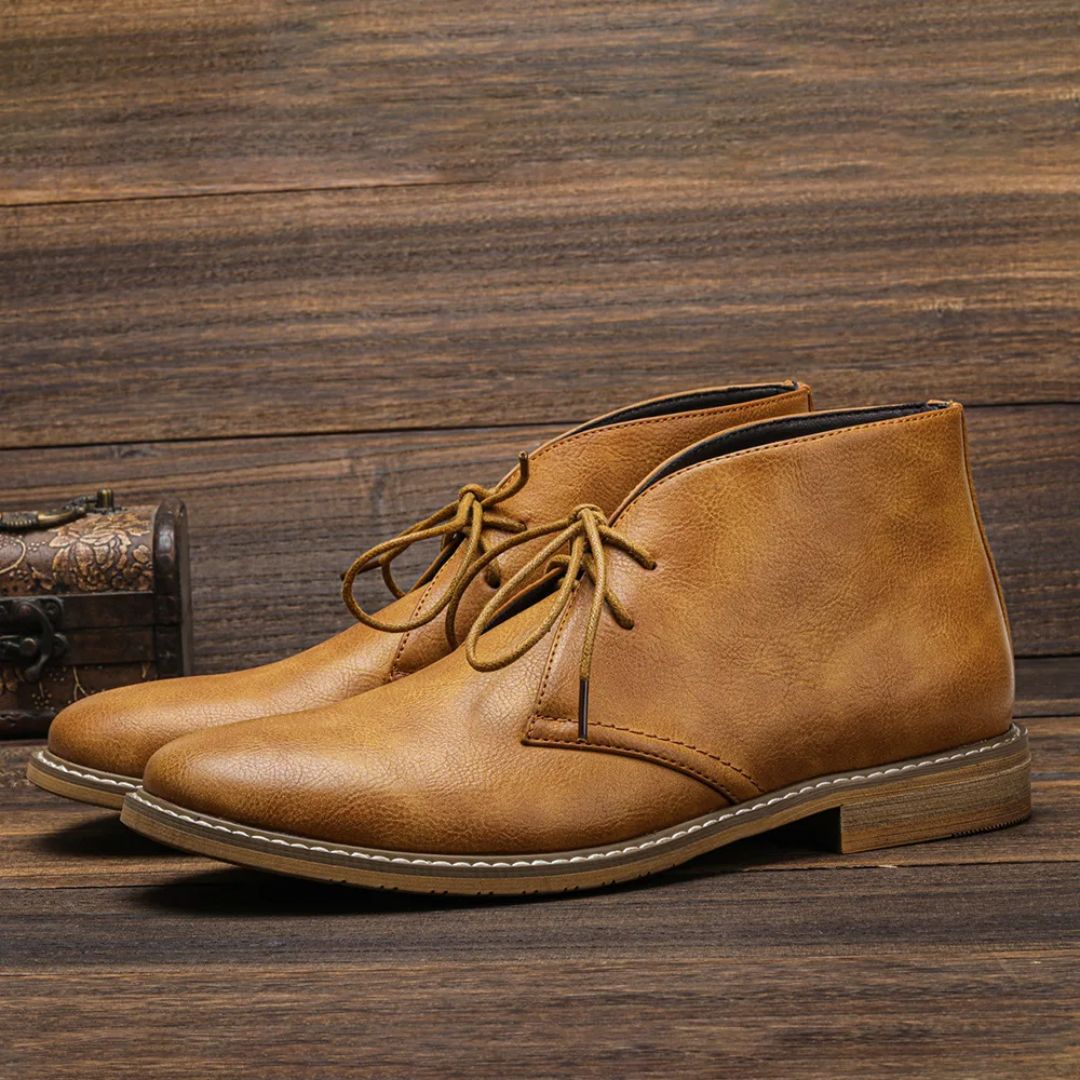Herren Chukka Stiefel Leder Zeitlos Braun - Norvielle