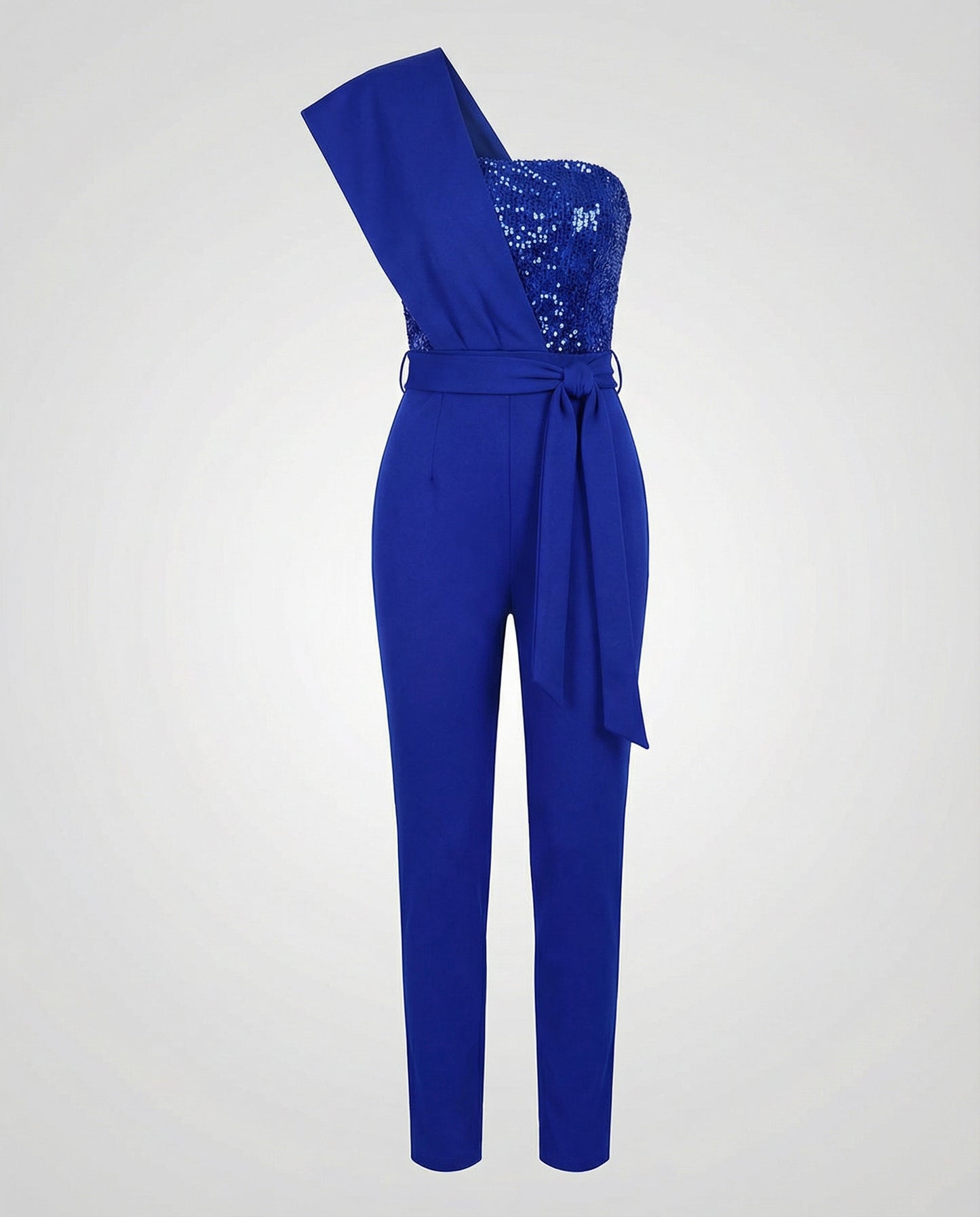 Damen Jumpsuit Pailletten Patchwork