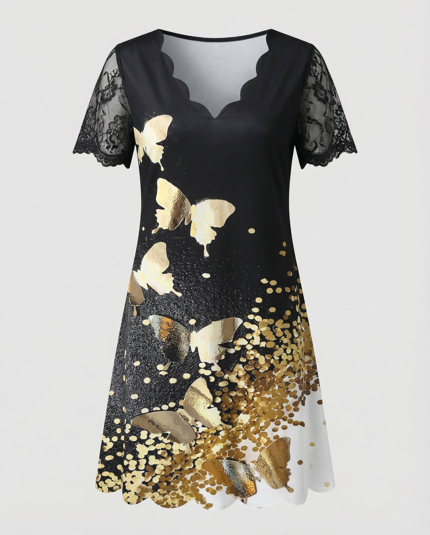 Norvielle Damen Kleid Elegantes Detail