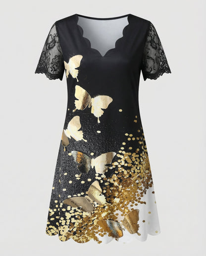 Norvielle Damen Kleid Elegantes Detail