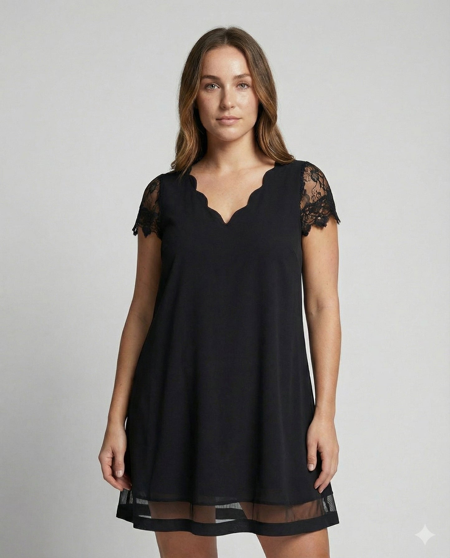 Norvielle Damen Kleid Elegantes Detail - Norvielle