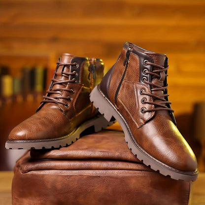 Elegante Lederstiefel mit seitlichem Reißverschluss 4