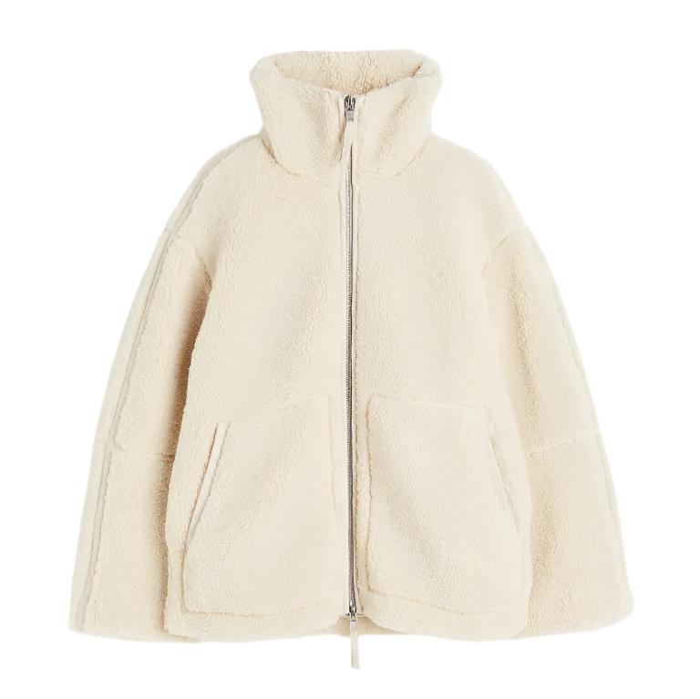 Norvielle Damen Oversized Fleecejacke Stehkragen - Norvielle