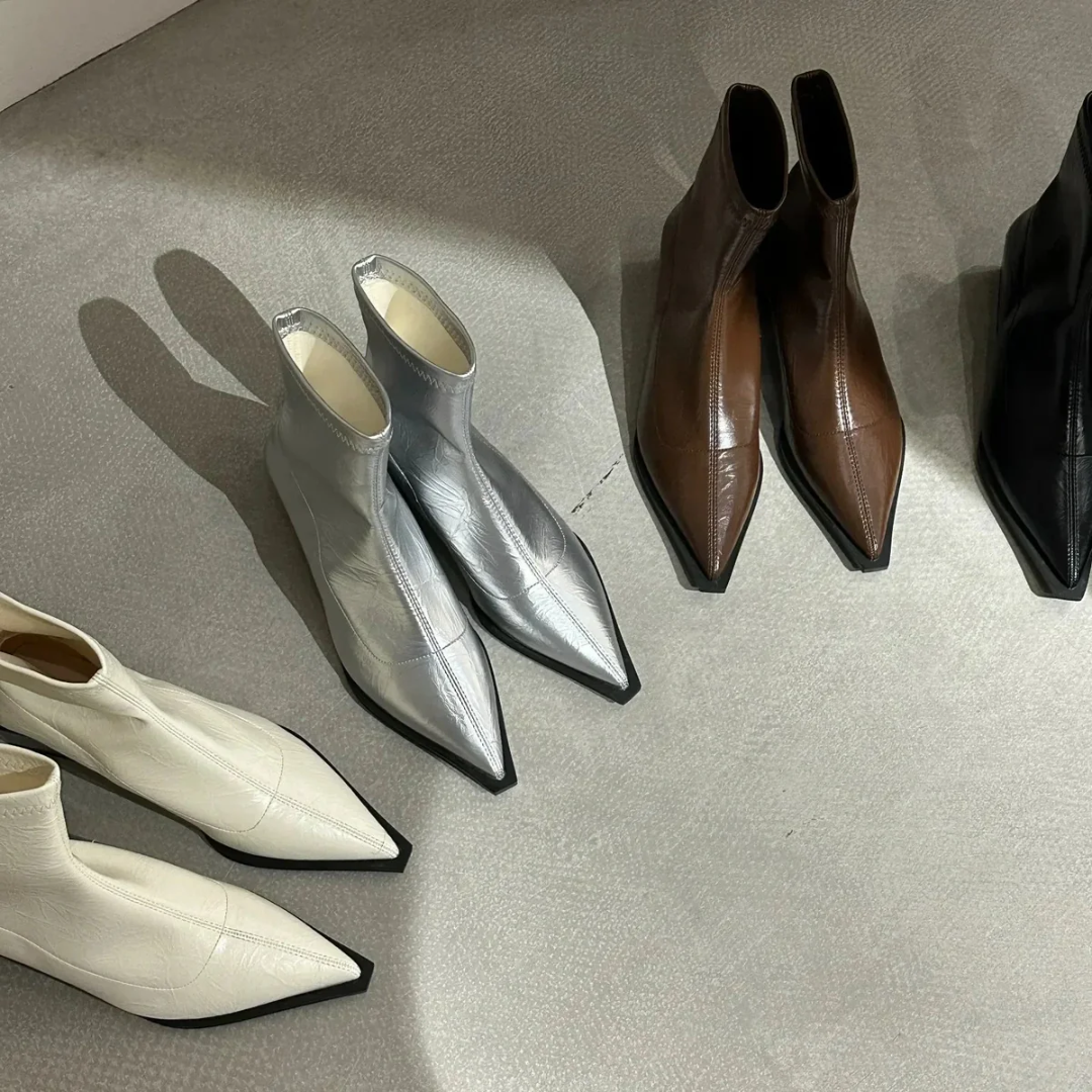 Damen Stiefeletten Spitzes Design