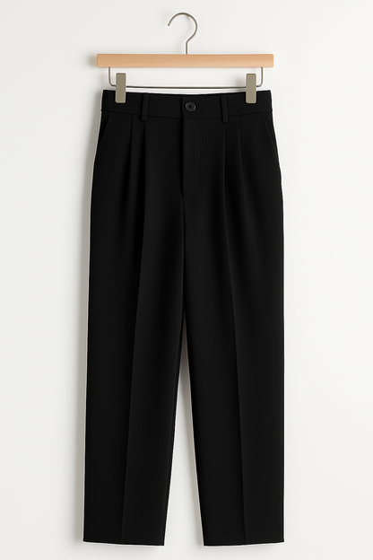 Damen Stoffhose Mit Bundfalten Weites Bein - Norvielle