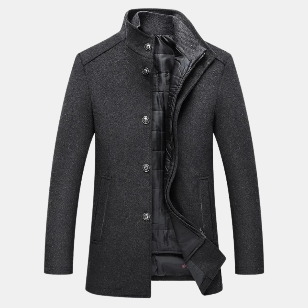 Eleganter Wollmantel mit Stehkragen für Herren 1