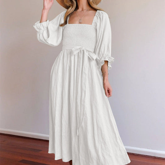 Norvielle Damenkleid mit Bindegürtel Elegantes Design - Norvielle