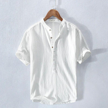 Herren Hemd Stehkragen Elegantes Weiß - Norvielle