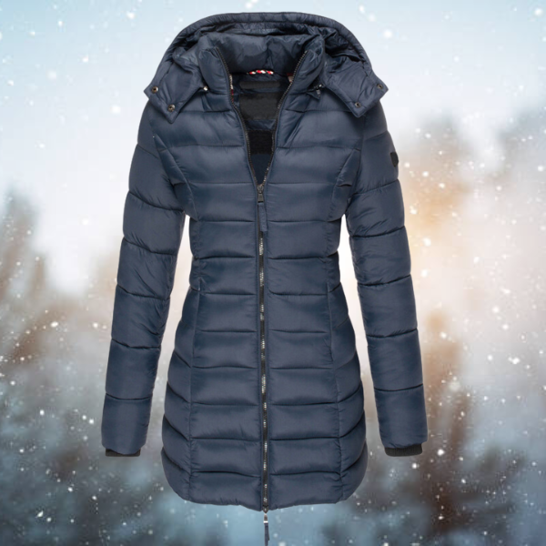 Damen Steppjacke Lange Kapuze Winter - Norvielle