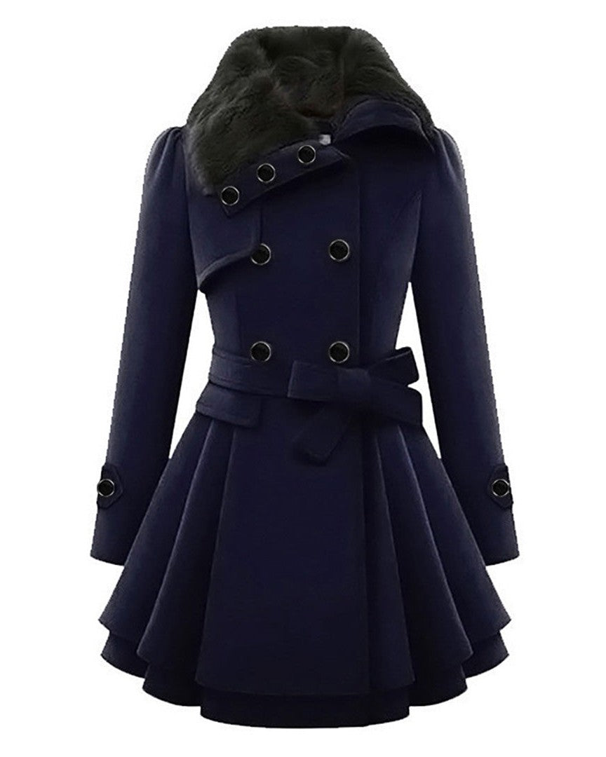 Damen Trenchcoat Wollmix Elegantes Design