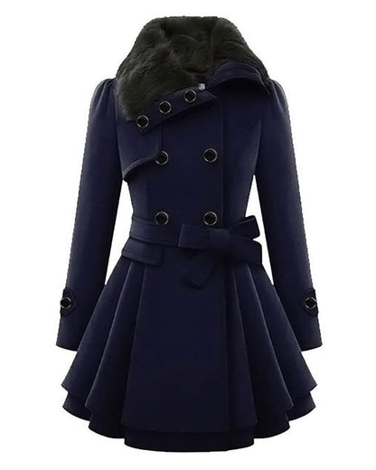 Damen Trenchcoat Wollmix Elegantes Design