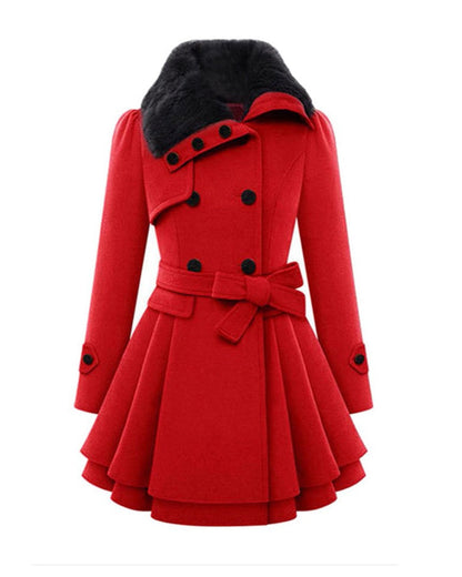 Damen Trenchcoat Wollmix Elegantes Design