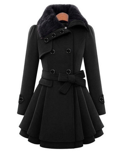 Damen Trenchcoat Wollmix Elegantes Design