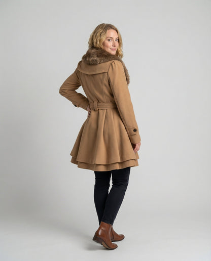 Damen Trenchcoat Wollmix Elegantes Design