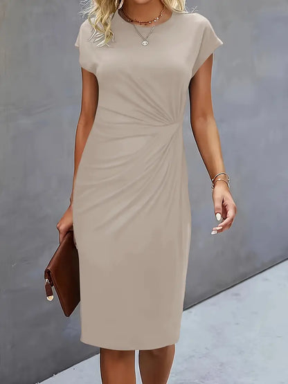 Reilly Damen Midi Kleid mit Vorderknoten