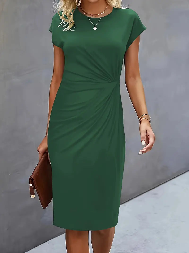 Reilly Damen Midi Kleid mit Vorderknoten