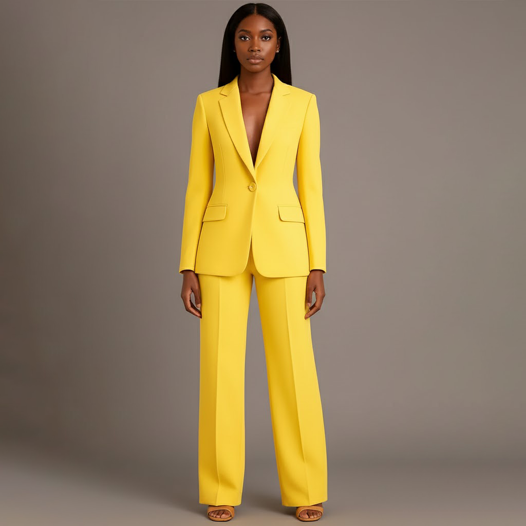 Damen Hosenanzug Taillierter Blazer Zeitlos