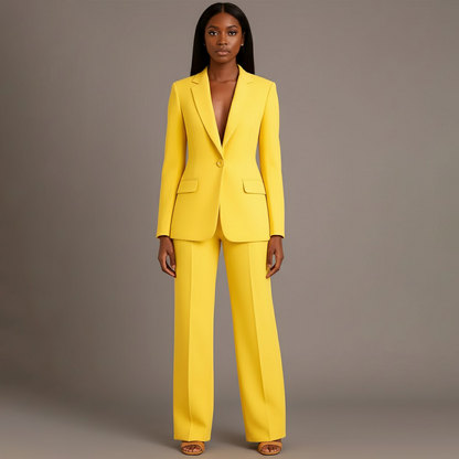 Damen Hosenanzug Taillierter Blazer Zeitlos