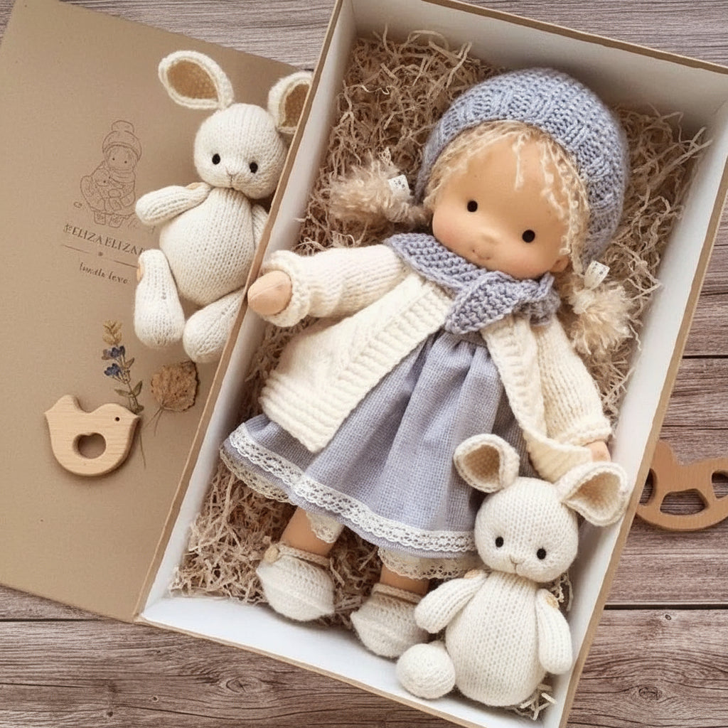 Waldorf Puppe Baumwolle Handgemacht Braun - Norvielle