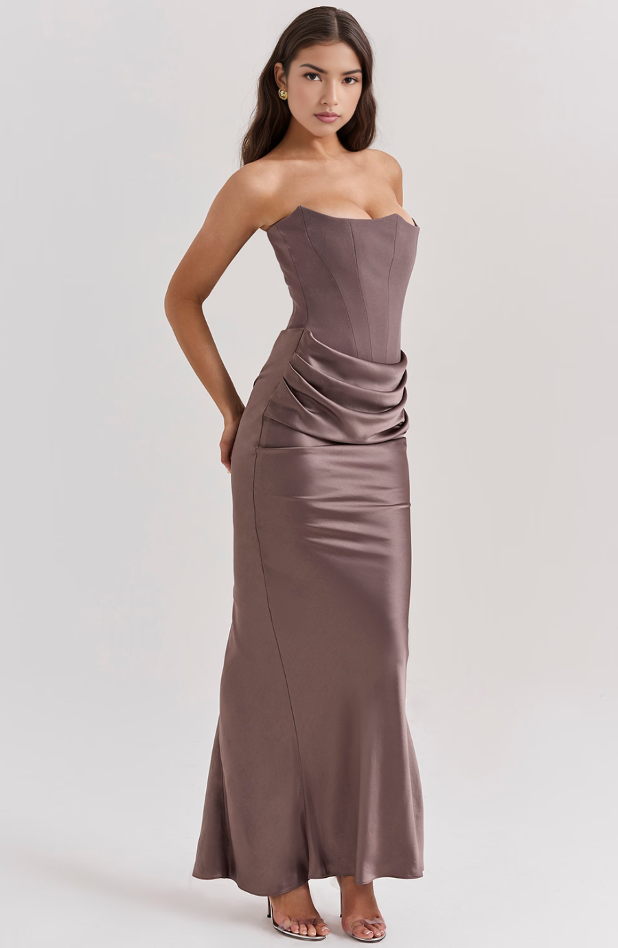 Damen Langes Bodycon-Kleid für Hochzeitsgäste