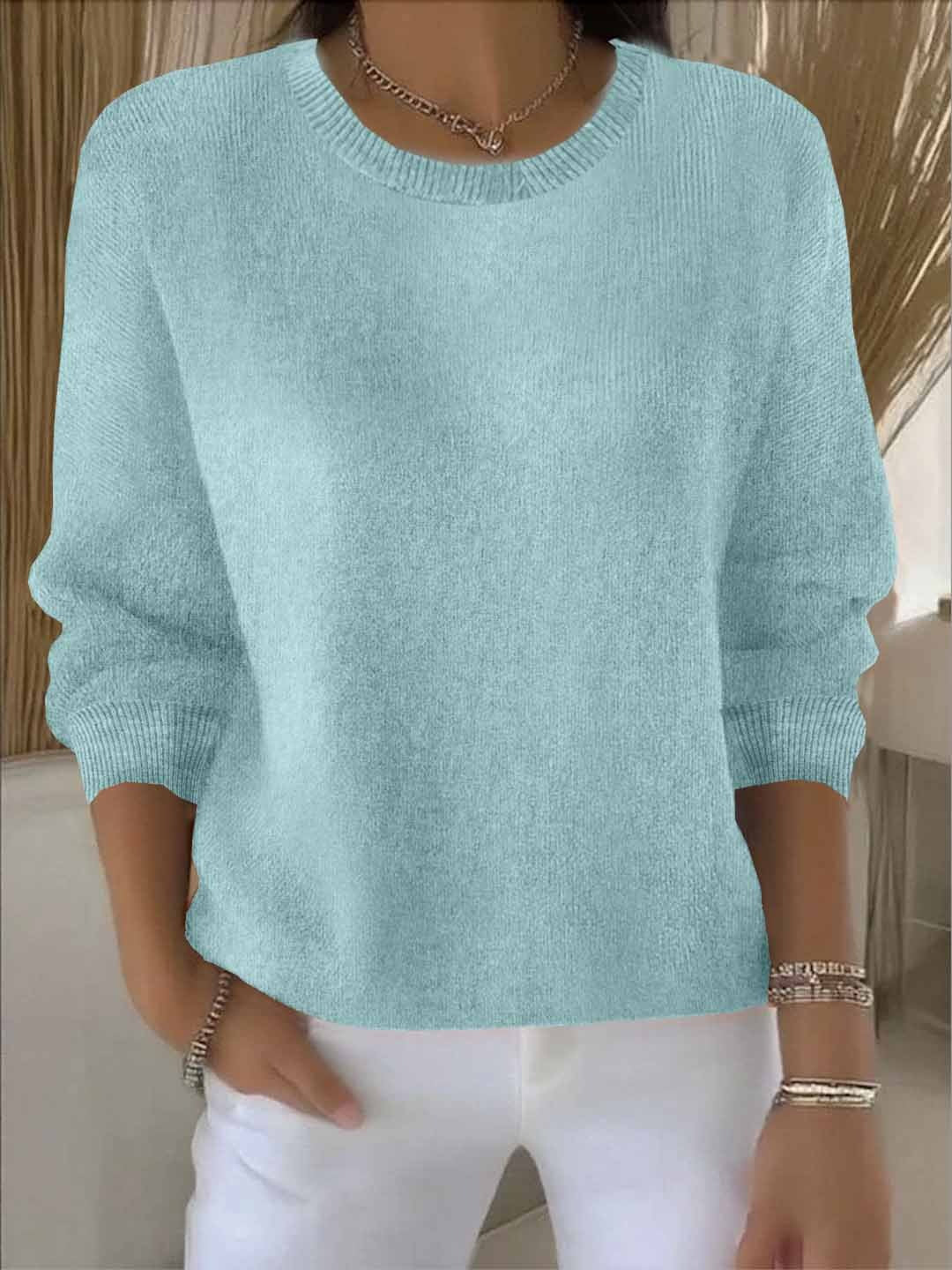 Damen Strickpullover Winter Baumwolle Weich Beige