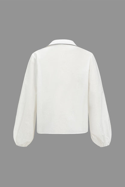 Damen Zweiteiler-Set Elegantes Kontrastdetails