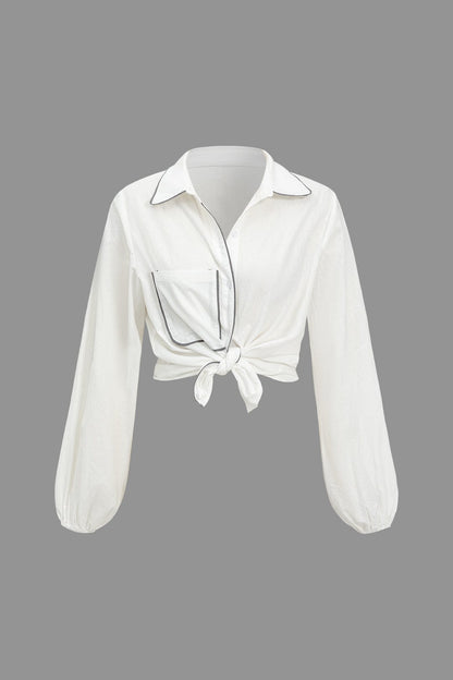 Damen Zweiteiler-Set Elegantes Kontrastdetails