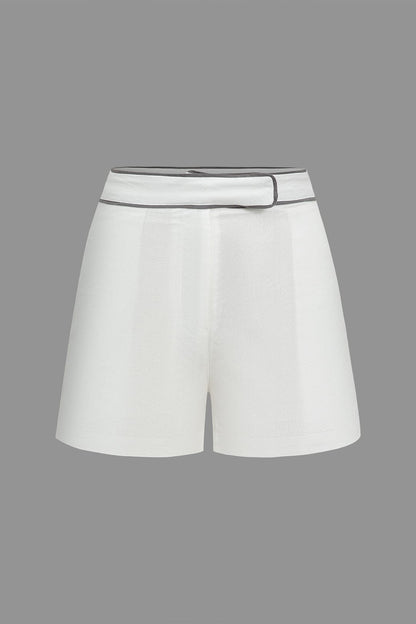 Damen Zweiteiler-Set Elegantes Kontrastdetails