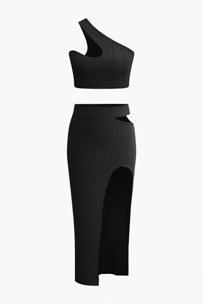 Damen Asymmetrisches Zweiteiler-Set Cut-Out-Details