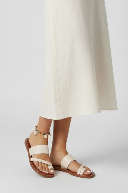 Damen Slip-On-Sandalen Schnallenriemen