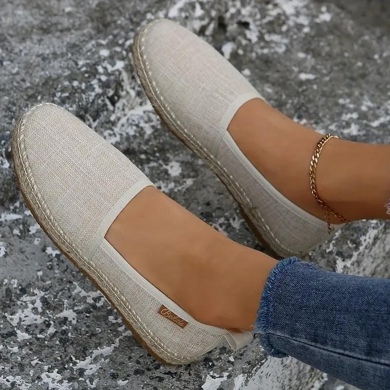 Norvielle Damen Espadrilles Leichtes Segeltuch Beige - Norvielle