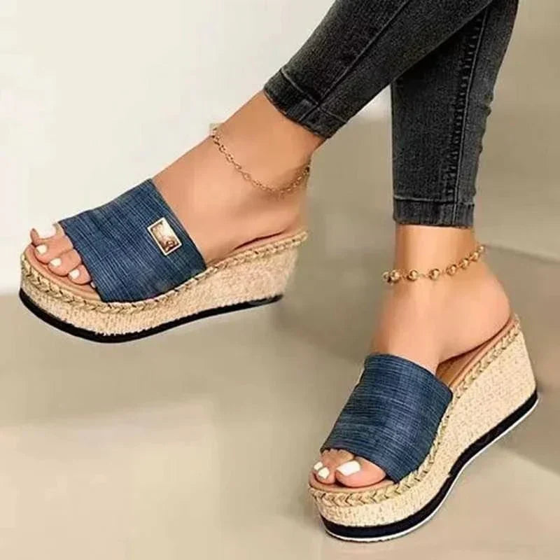 Norvielle Damen Rattan-Sandalen