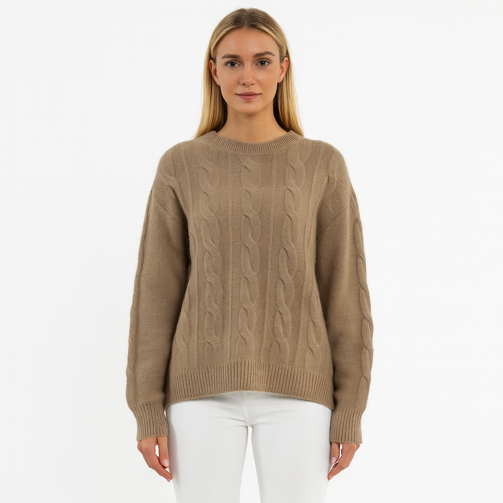 Damen Langarm Strickpullover Warmer Winter Schwarz - Norvielle