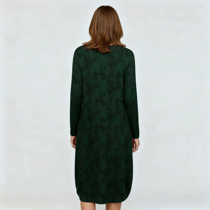 Damen Winterkleid Elegant Druck Komfort