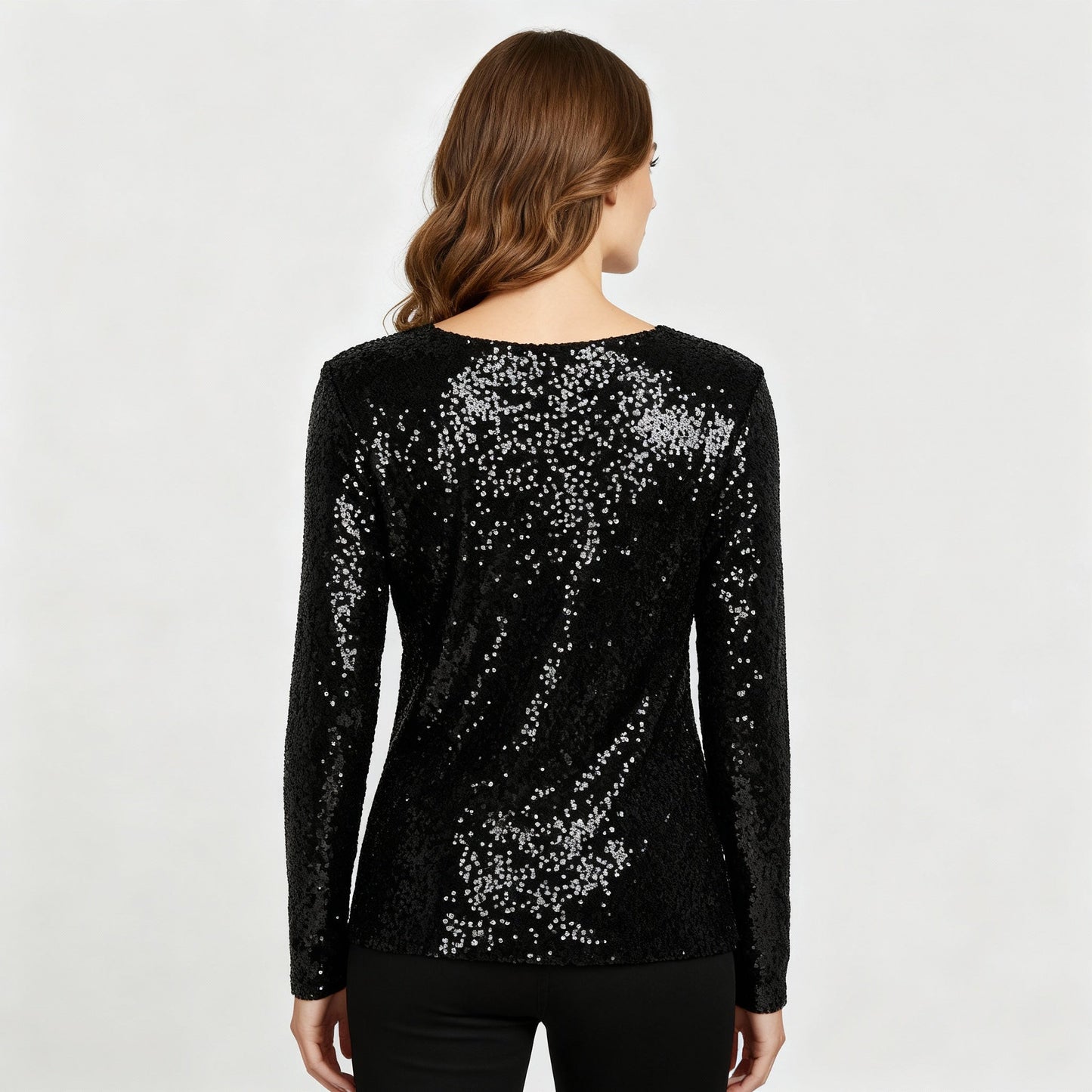 Damen V-Ausschnitt Glitzernd Party Elegant