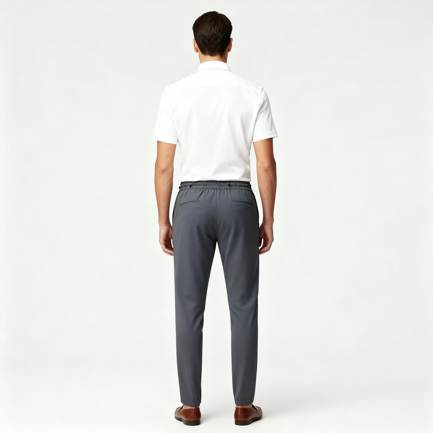 Herrenhose Gerade Passform Elastischer Bund