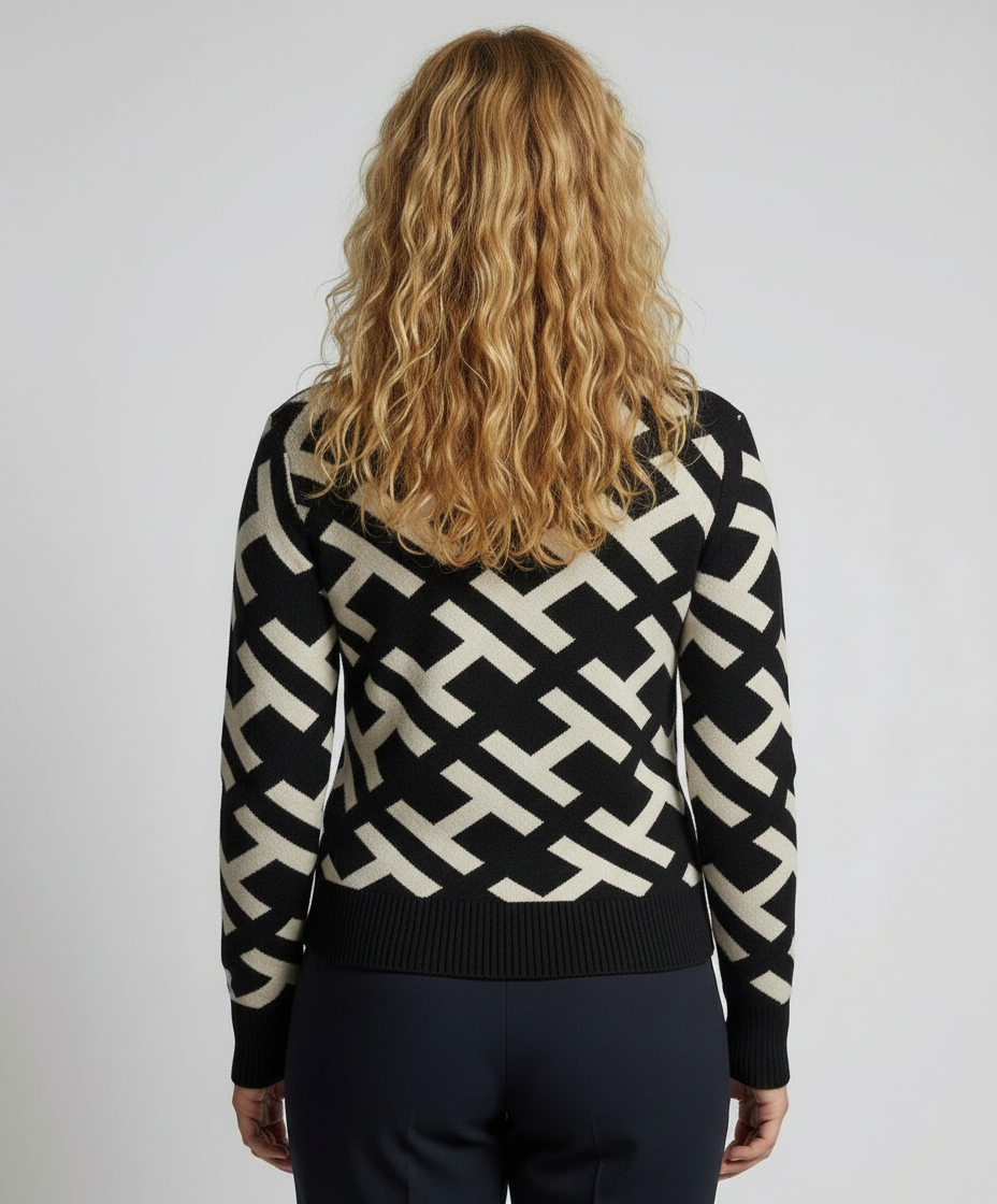 Damen Geometrischer Pullover Bequem