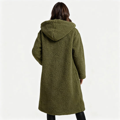 Damen Wintermantel Lang Kapuze Taschen