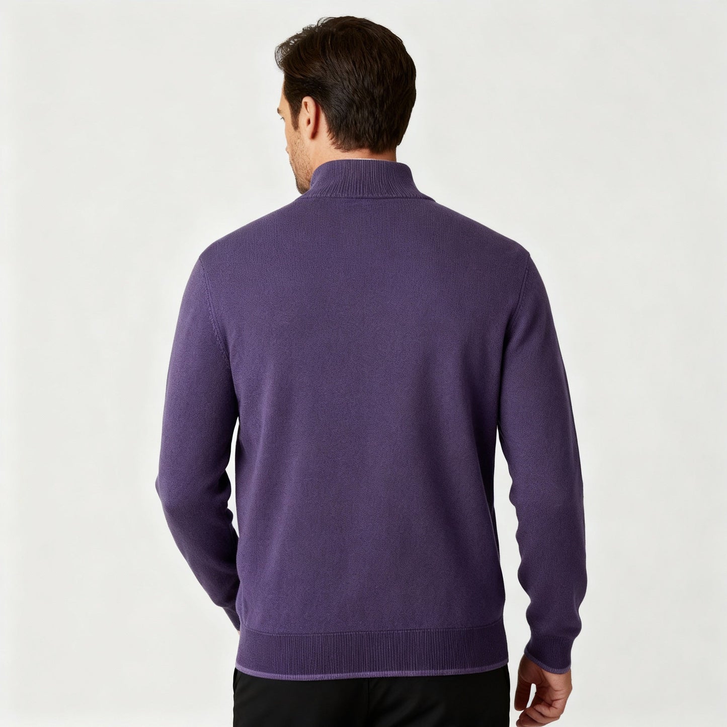 Damen Merino Pullover Reißverschluss Strickware Beige