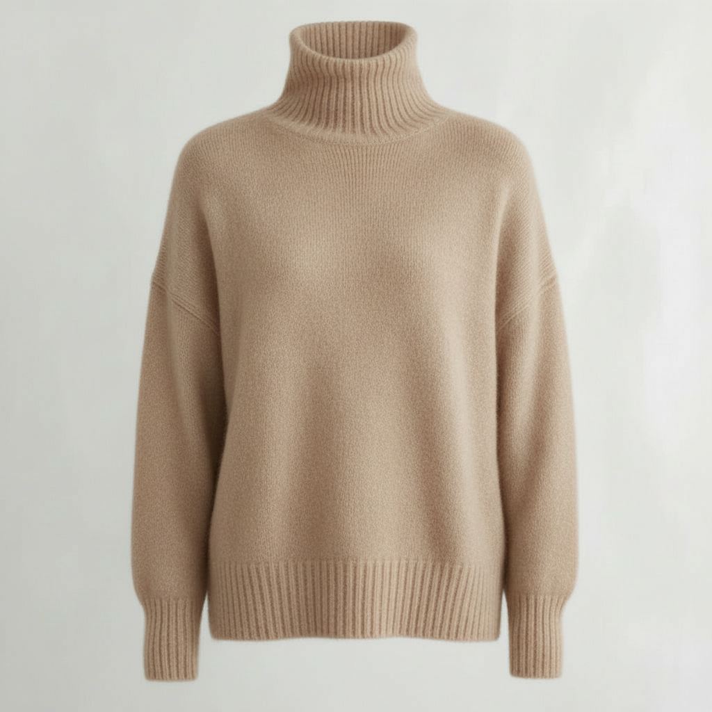 Damen Pullover Rollkragen Gerade Passform