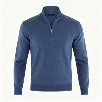 Herren Pullover V-Ausschnitt Reißverschlussdetail