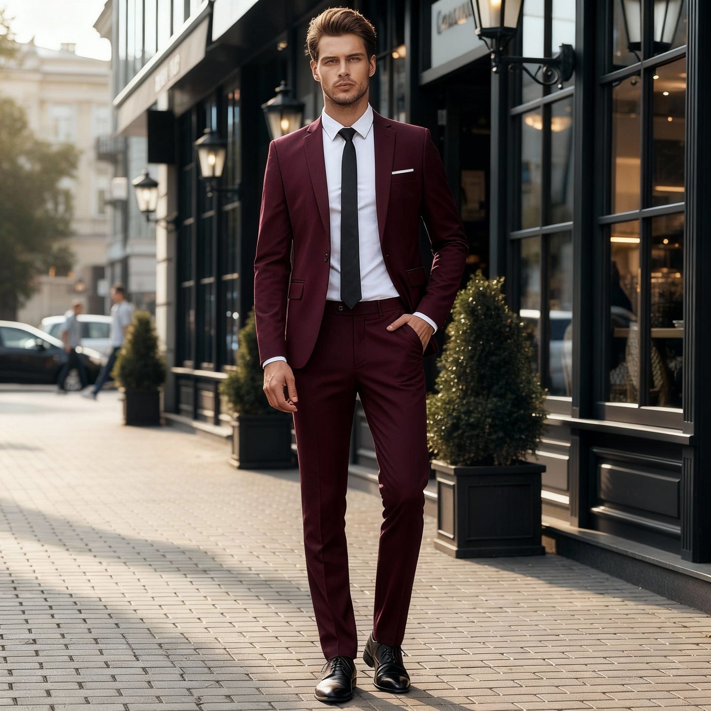 Norvielle Herren Anzug Elegant Bequem
