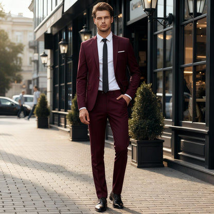 Norvielle Herren Anzug Elegant Bequem
